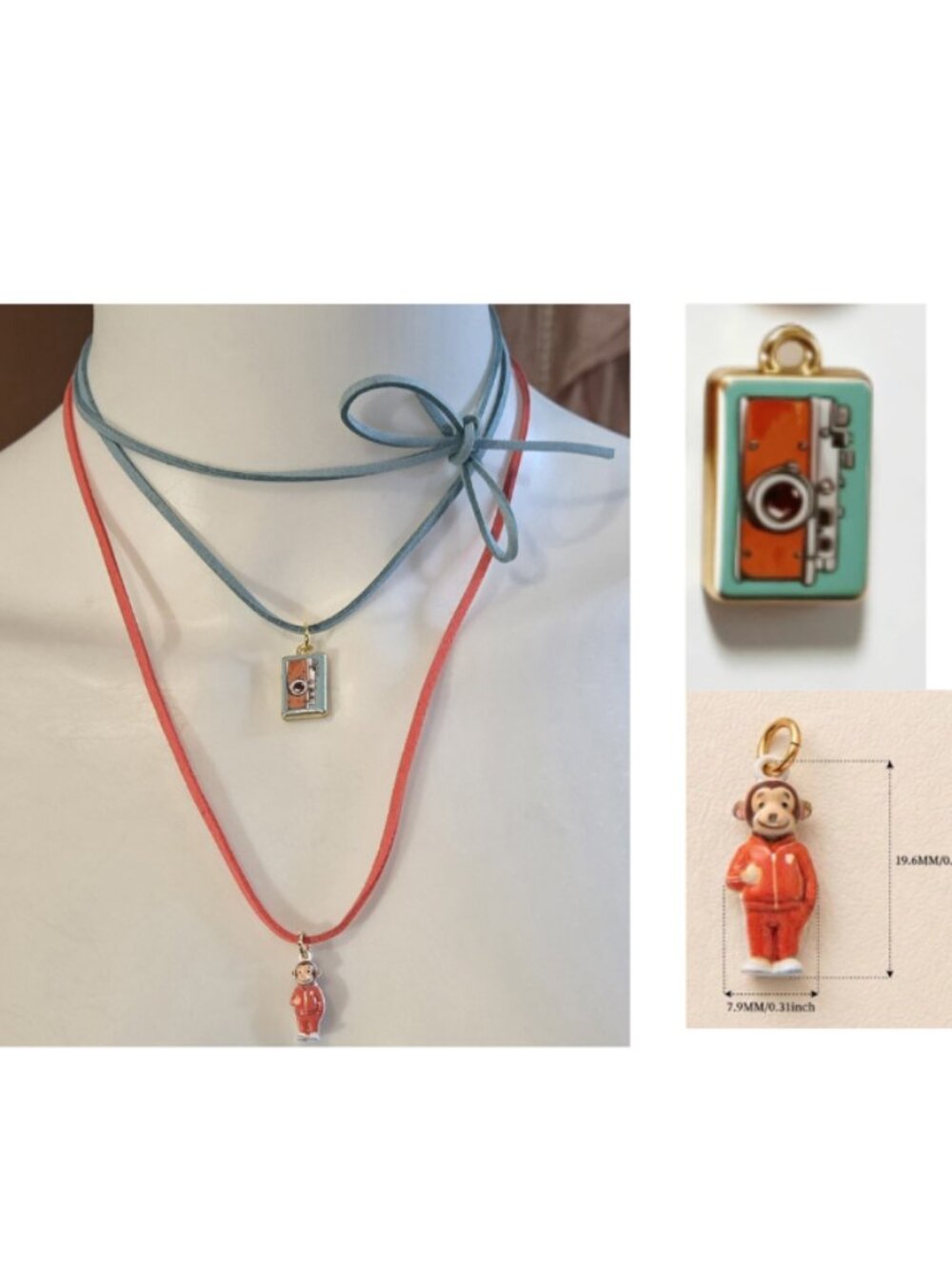 NEW Mix and Match Duo Suede Charm necklaces